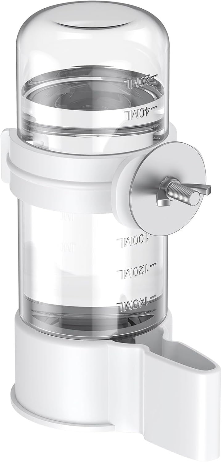 Bird Water Dispenser, Automatic Water Feeder, Plastic Cage Water Dispenser, White Parrot Waterer for Small Parakeet Cockatiel Budgie Lovebirds (Not Fit for Food Feeding)