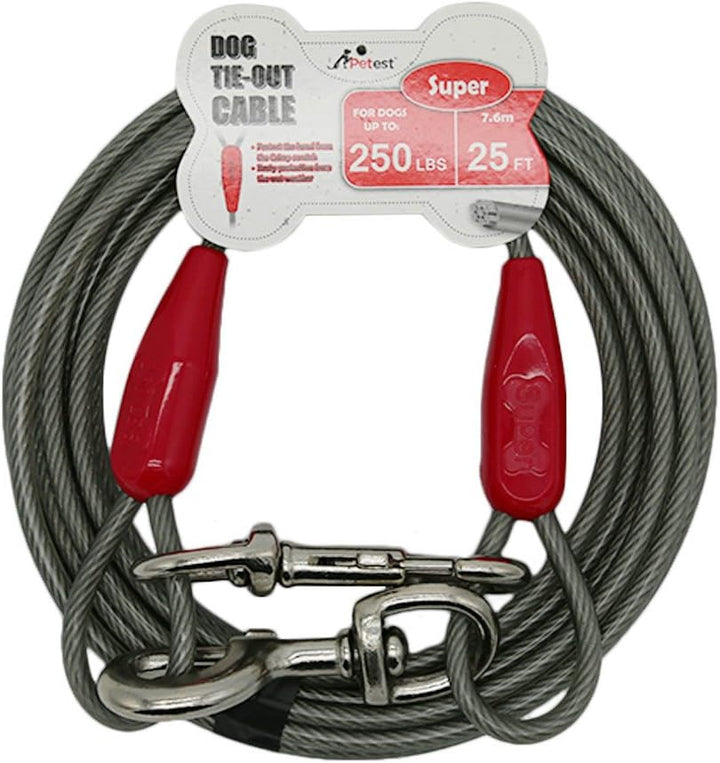 30Ft Reflective Tie-Out Cable for Heavy Dogs up to 125 Pounds