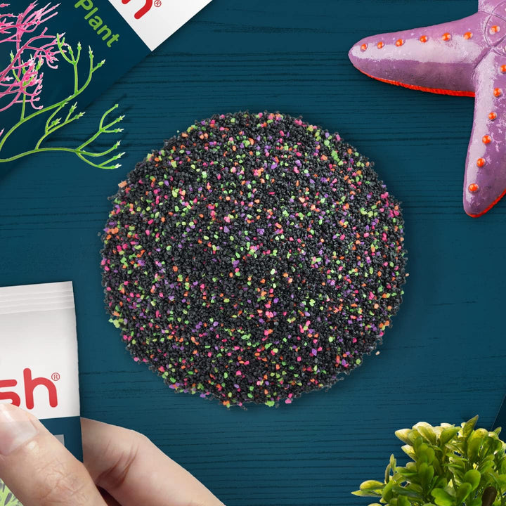 Aquarium Sand 5 Pounds, Black with Highlights, Complements Tanks and Décor, (AQ-78485)