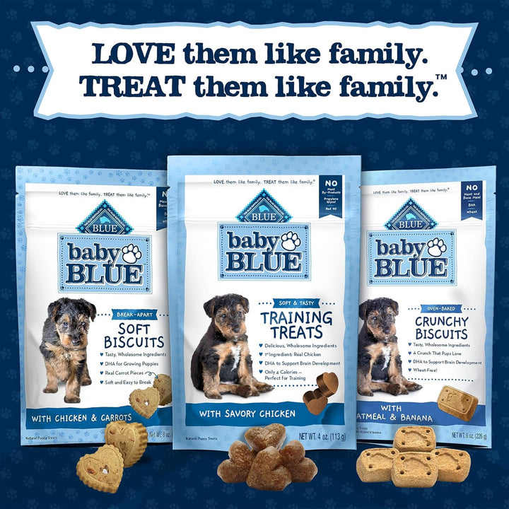 Baby Blue Training Treats Natural Puppy Soft Dog Treats, Savory Chicken 4-Oz Bag