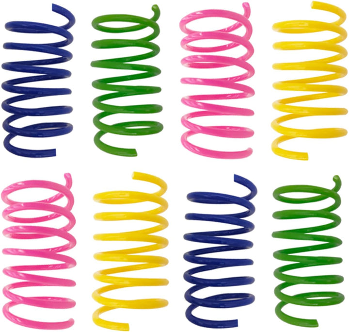 Cat Spring Toys, 30 Pack Cat Spiral Springs for Indoor Cats, Colorful & Durable Plastic Spring Coils Attract to Swat, Bite, Hunt, Interactive Toys for Kittens