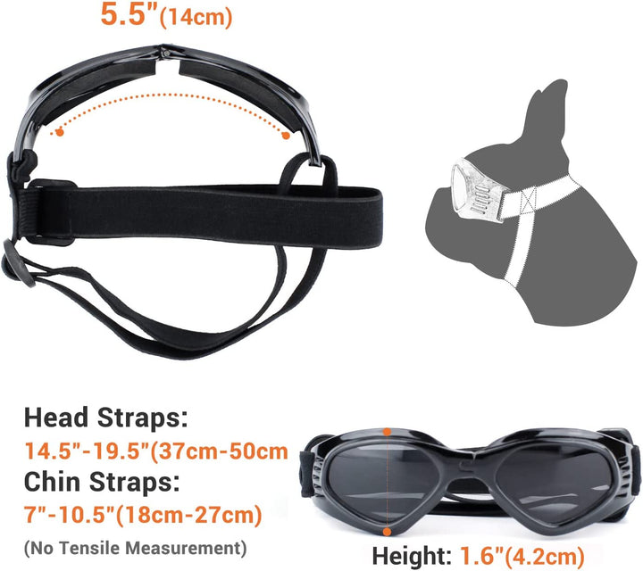 Dog Goggles Medium Breed, Dog Sunglasses for Medium Dogs Eye Protection Windproof, Black