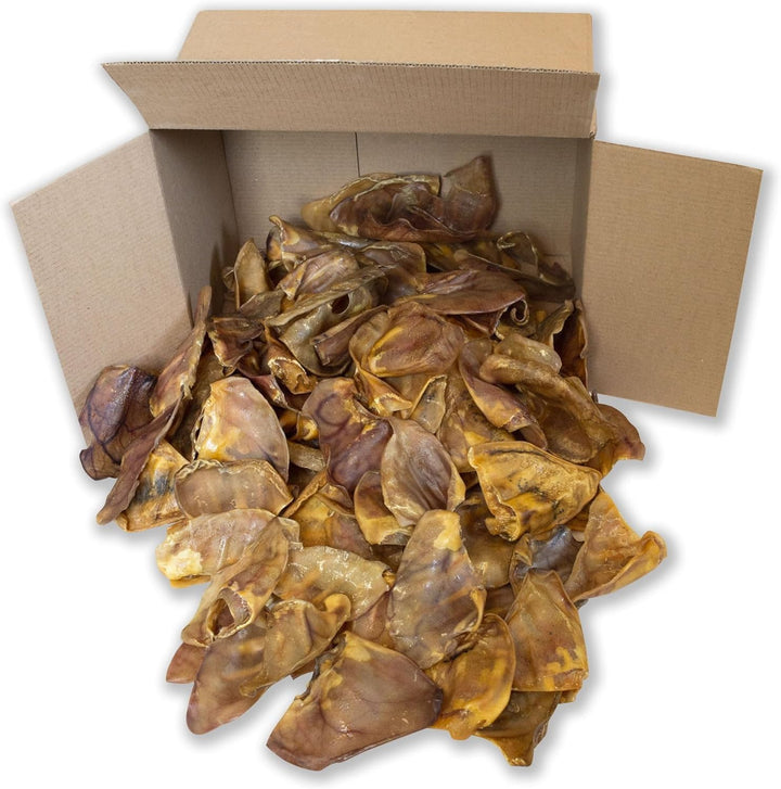 – 100 Pack, Pig Ears for Dogs, Whole, Full Uncut American Made, Single Ingredient, Thick, Large Dog Treat for Small, Medium or Large Breeds, Bulk Dog Chews (100 Pack)