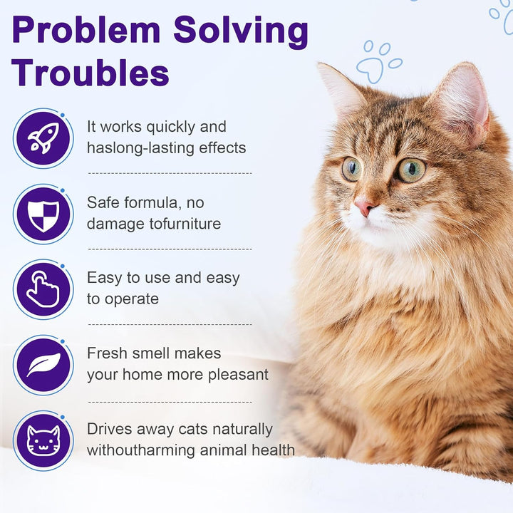 Cat Deterrent Spray - Natural Cat Repellent Spray for Furniture, Safe Indoor & Outdoor Training Aid for Urine Marking & Anti-Scratch (200 ML)