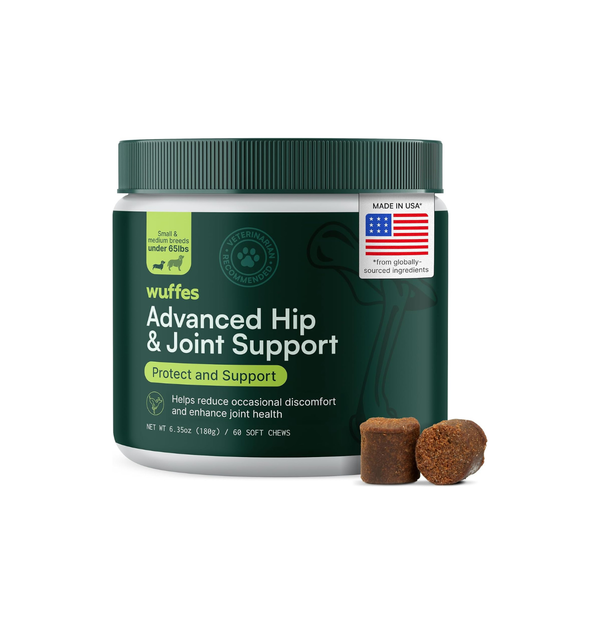 Advanced Dog Hip & Joint Supplement – Glucosamine, Omega-3, MSM, Green Lipped Mussel, 60 Chews