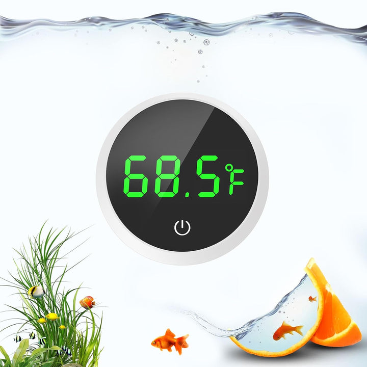 Fish Tank Thermometer Aquarium Thermometer Wireless Touch Stick Digital Aquarium Thermometer LED Display ±1°F for Monitoring the Fish Tank Aquarium Temperature Accessories (Black)