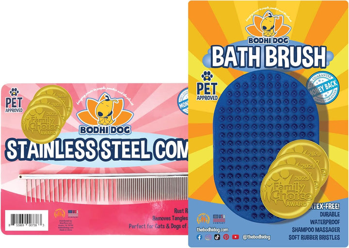 Shampoo Brush - Pet Grooming & Bath Supplies for Dogs and Cats - Bath Brush for Long & Short Hair - Premium Scrubber for Shower, Bathing & Massage (One Pack, Blue)