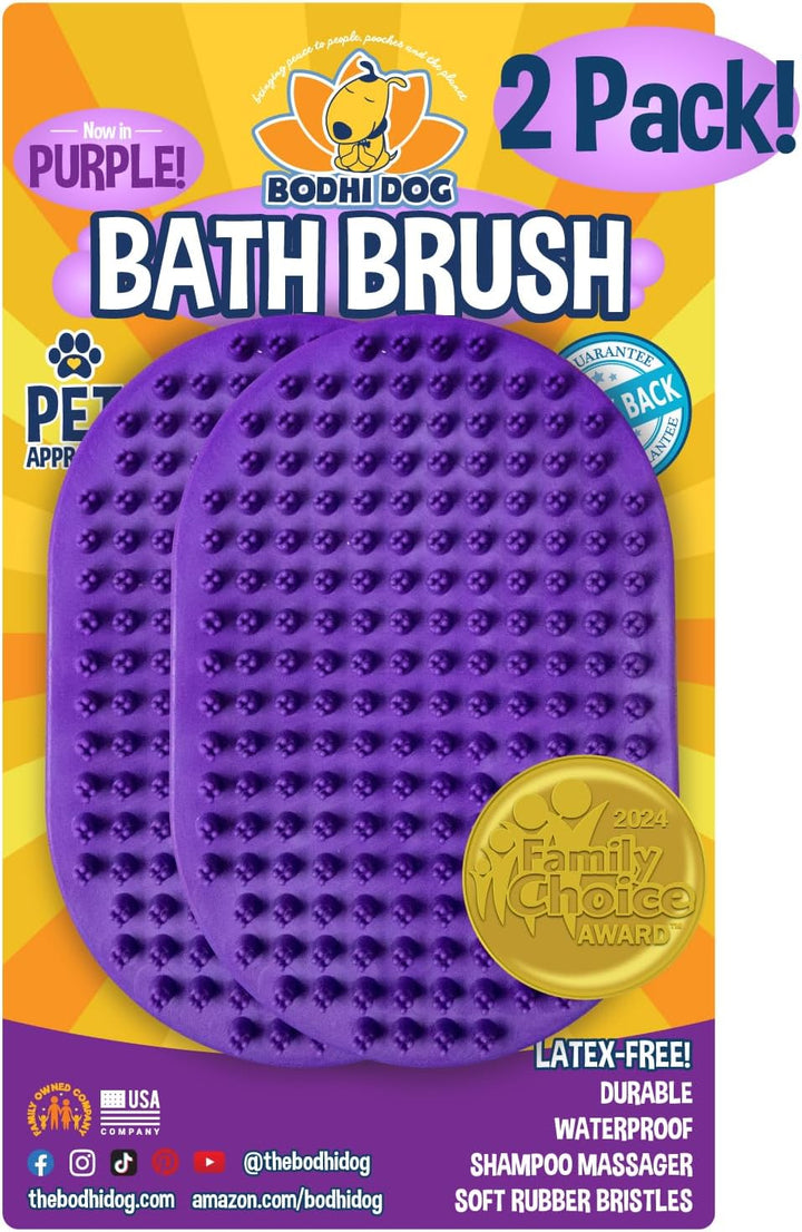 Shampoo Brush - Pet Grooming & Bath Supplies for Dogs and Cats - Bath Brush for Long & Short Hair - Premium Scrubber for Shower, Bathing & Massage (One Pack, Blue)