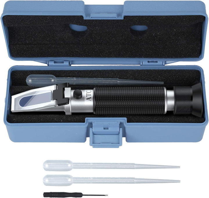 Salinity Refractometer Saltwater Aquarium for Seawater, Pool, Tank, Marine, Fishkeeping, 0-100PPT & 1.000-1.070 Salinity Tester with ATC Function Salinity Hydrometer Kit