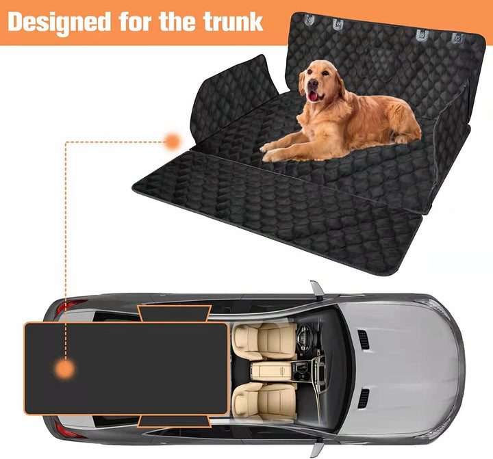 SUV Cargo Liner for Dogs, Waterproof Pet Cargo Cover Dog Seat Mat for Suvs Sedans Vans with Bumper Flap Protector, Non-Slip, Large Size Universal Fit, Black