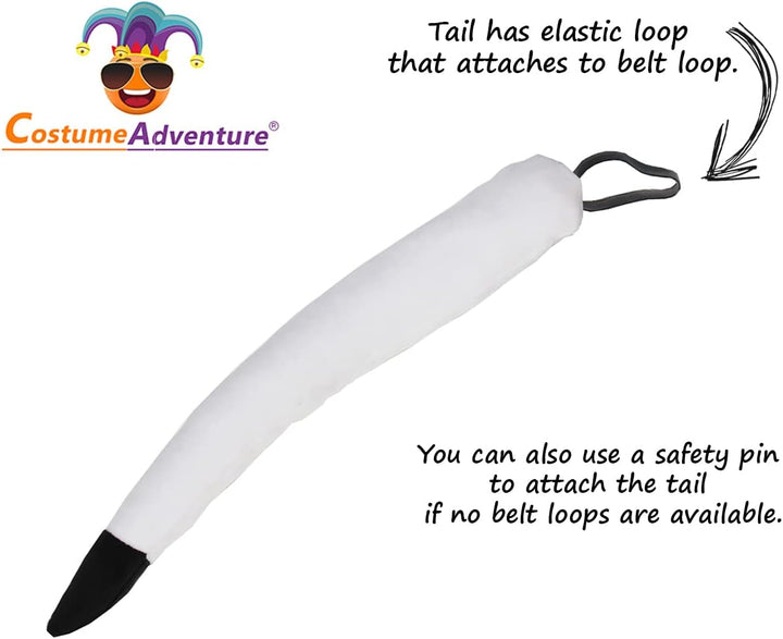 Black and White Dog Ears Headband and Tail Costume Accessory Puppy Dog Costume Ears and Tail - One Size