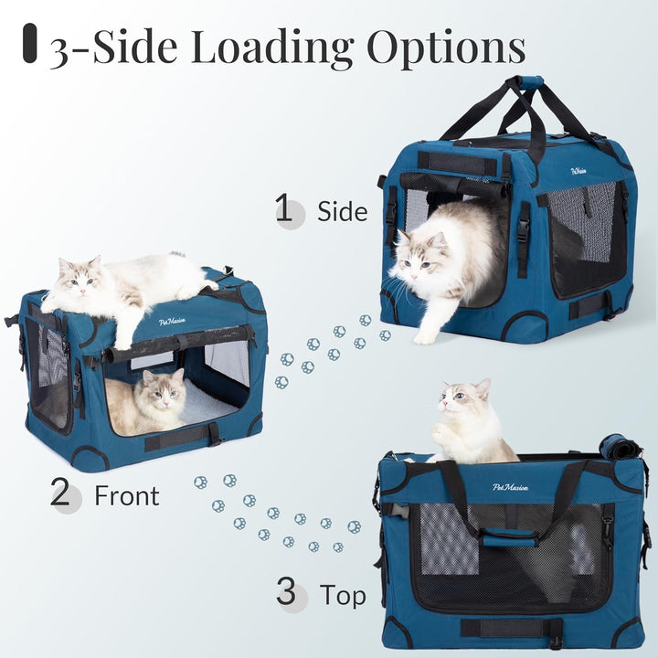 Extra Large Cat Carrier for 2 Cats, Soft Pet Car Travel XL Bag for Large Big Cat 20Lbs+, for Two Cats Long Trips Ride 24"X16.5"X16.5" with Litter Box