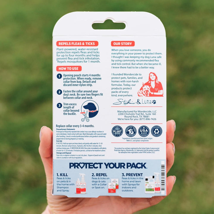 Dog Collar - Flea, Tick, and Mosquito Repellent for Dogs - with Natural Essential Oils - up to 4 Months Protection - Small Medium