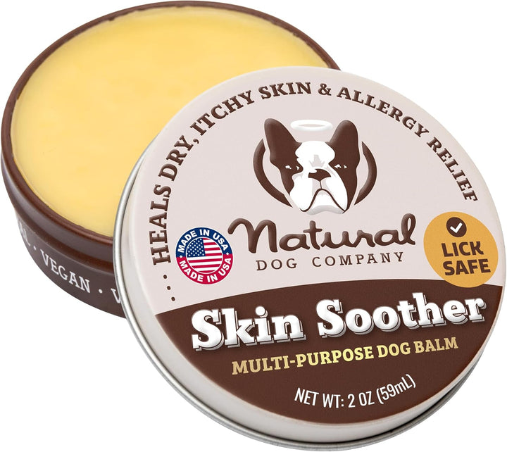 Skin Soother Balm for Dogs – 2Oz Stick, All Natural Hot Spot & Rash Relief – Organic Itchy Skin Soothing Moisturizer for Dry, Red, Crusty Skin – Lick-Safe Dog Balm, Made in USA
