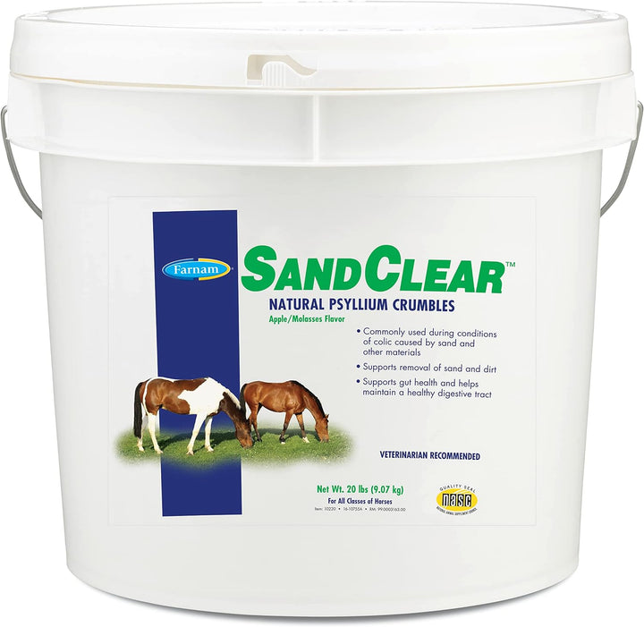 Sandclear Psyllium Crumbles Supplement for Horses, Helps Remove Sand from Colon & Supports Digestive Health, Apple/Molasses Flavor, 10 Lbs.