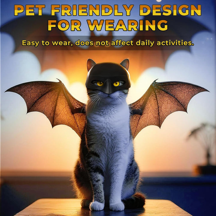 Superhero-Inspired Bat-Style Cat Mask – Adjustable Lightweight Halloween Costume for Cats, Funny Pet Cosplay Accessory for Parties, Photos & Dress-Up