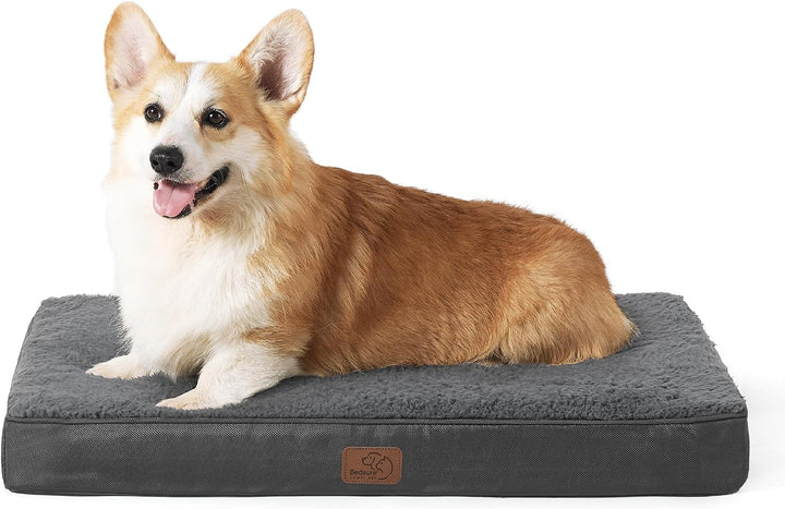Dog Beds Large Sized Dog - Comfy Flat Pet Beds with Removable Washable Cover, Orthopedic Egg Crate Foam Puppy Mat, Suitable for Pet up to 65 Lbs