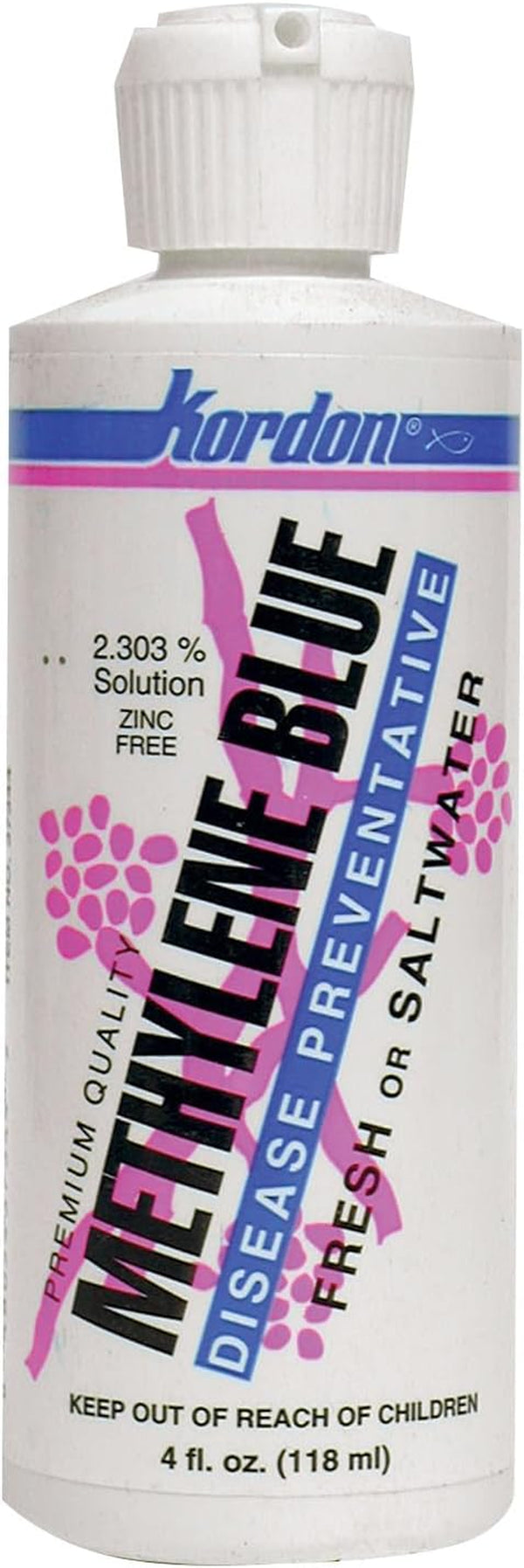 Methylene Blue Disease Preventative – Safe for Freshwater & Saltwater Aquariums, Prevents Fungal Infections & Treats Parasites, Reduces Fish Stress, 4-Ounces