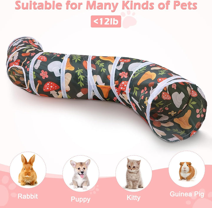Cat Tunnel, Cat Tunnels for Indoor Cats, S-Shape Cats Cave with Cat Toys, Foldable Cat Tubes and Tunnels for Cats, Rabbit, Puppy, Guinea Pig
