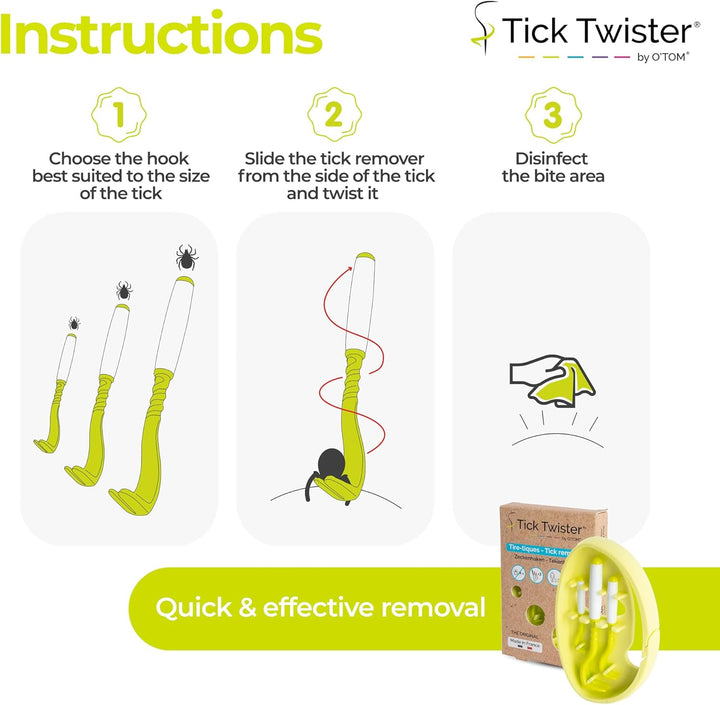 Tick Remover for Dogs and Human - Made in France - Tick Puller for Humans and Dogs - 3 Different Sizes - Dog Tick Removal Tool - Also for All Other Pets - Tick Nipper In