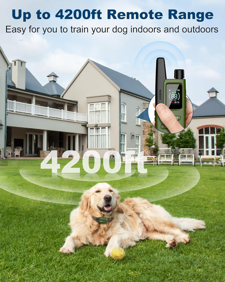 Dog Shock Collar - 4200FT Dog Training Collar with Remote Innovative IPX7 Waterproof with 4 Training Modes, Rechargeable E-Collar for All Breeds