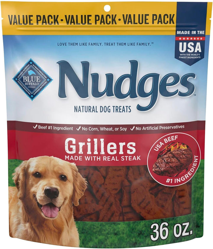 Nudges Grillers Natural Dog Treats, Made in the USA with Real Chicken, 16-Oz Bag
