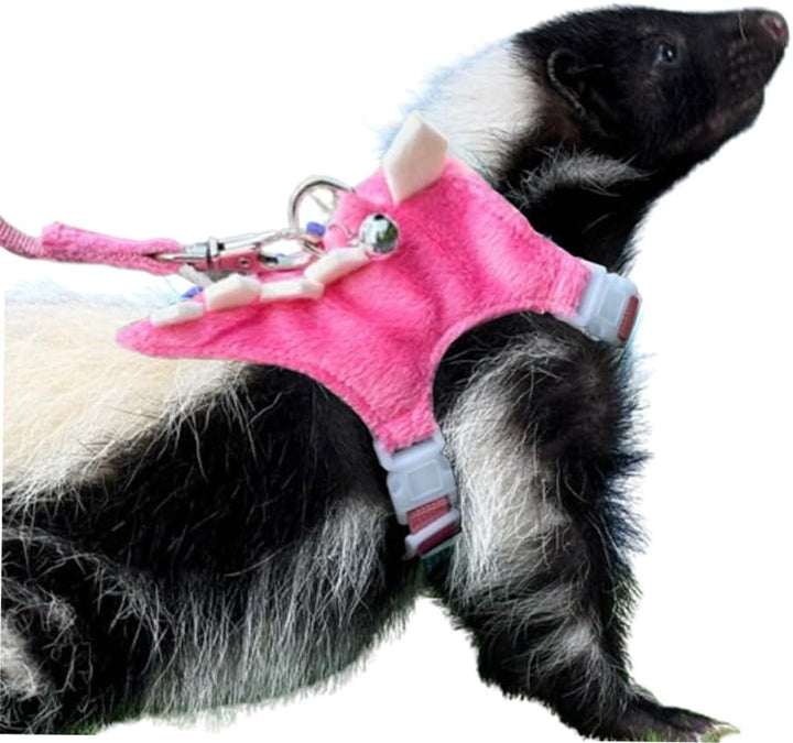 Ferret Harness and Leash Set Small Animals Vest Harness with Safe Bell Dinosaur Shaped Walking Clothes for Baby Rabbit Guinea Pig Teacup Chihuahua Mouse and Other Small Pet(Green Dinosaur)