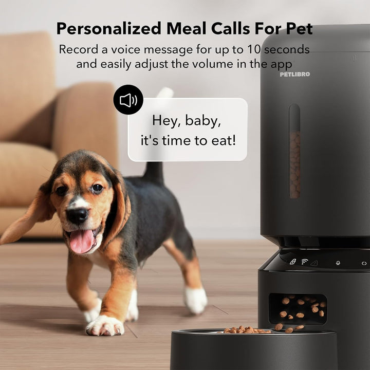 Automatic Cat Feeder, 5G Wifi Automatic Dog Food Dispenser with Freshness Preservation, 5L Timed Pet Feeder with Low Food Sensor, up to 10 Meals per Day, Granary Black