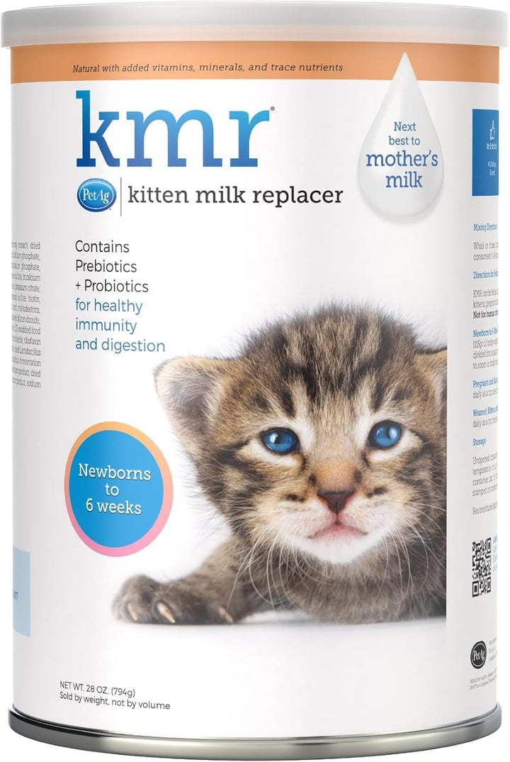 KMR Kitten Milk Replacer Powder - 6 Oz - Powdered Kitten Formula with Prebiotics, Probiotics & Vitamins for Kittens Newborn to Six Weeks Old - Easy to Digest