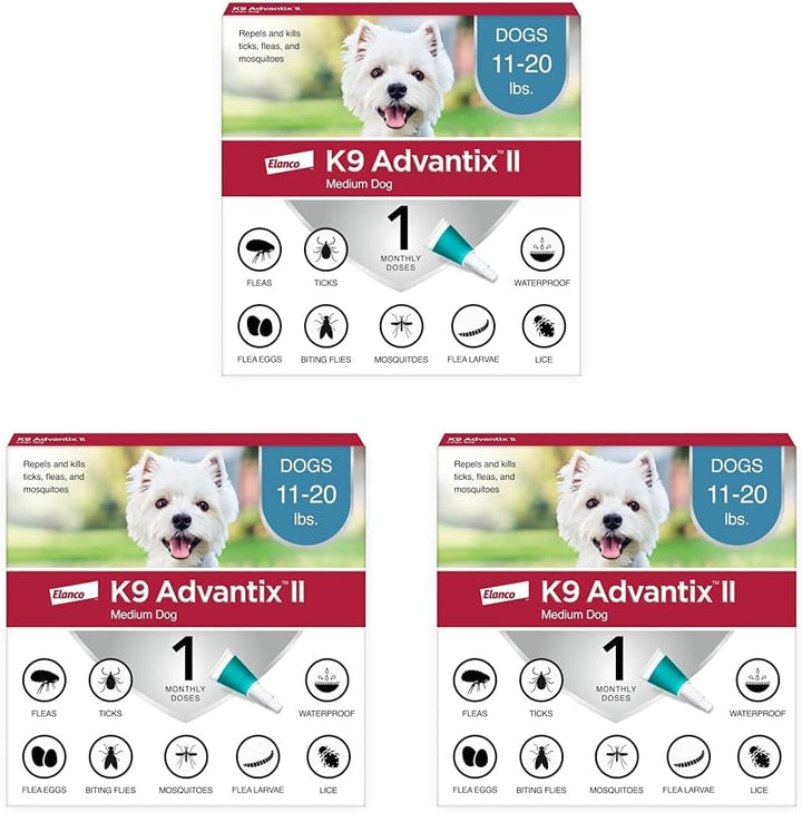 II Medium Dog Vet-Recommended Flea, Tick & Mosquito Treatment & Prevention | Dogs 11-20 Lbs. | 2-Mo Supply