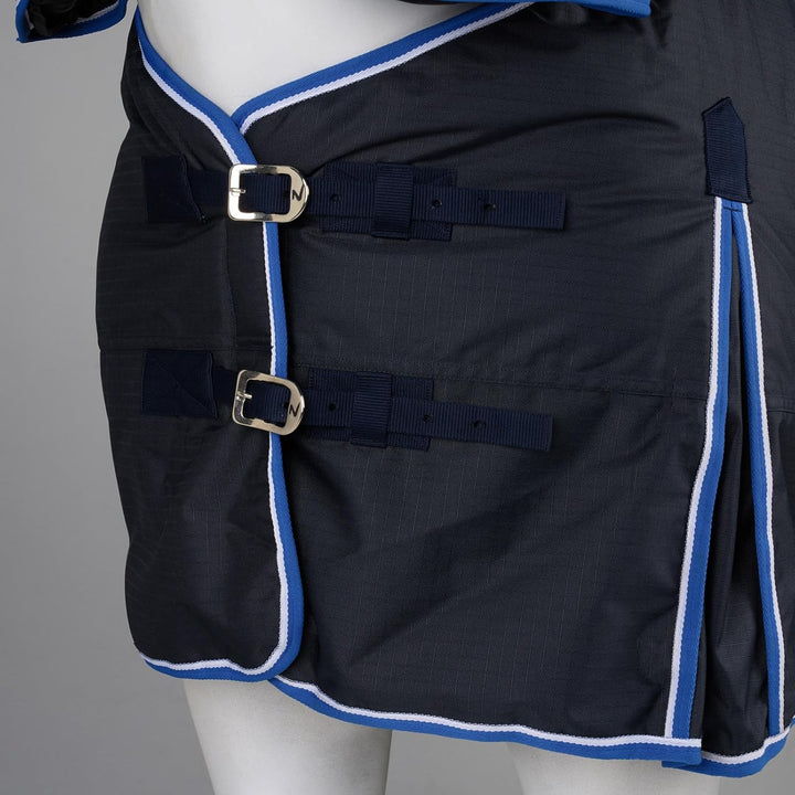 Glasgow Heavy Weight Winter Turnout (400G Fill) | Waterproof Combo Horse Blanket with Neck Cover - Dark Blue - 78 In