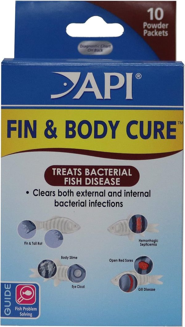 FIN & BODY CURE Freshwater Fish Powder Medication 10-Count Box
