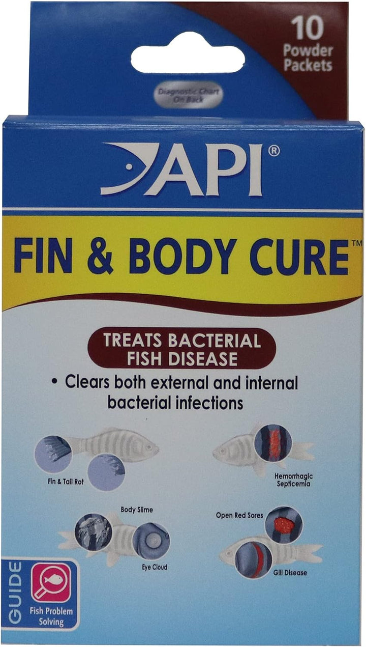 FIN & BODY CURE Freshwater Fish Powder Medication 10-Count Box