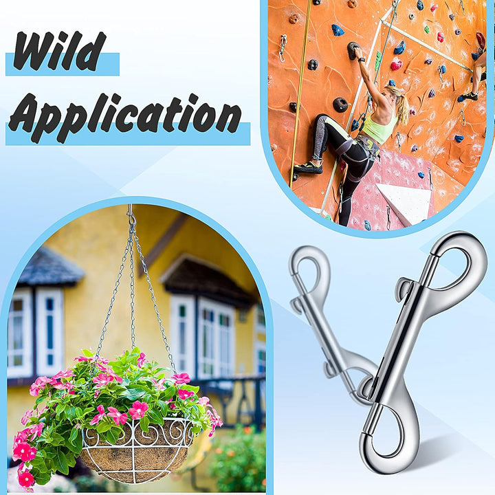 12 Pieces Double Ended Bolt Snaps Hook Zinc Alloy Double Trigger Clips Home Pet Accessory for Linking Dog Leash Collar Leash Key Chain Horse Tack Pet Sling Feed Buckets (3.5 Inch)