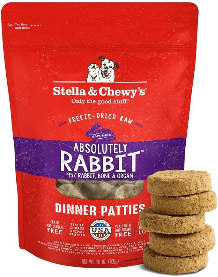 Freeze-Dried Raw Dinner Patties - Beef Recipe - High Protein Grain-Free Puppy & Dog Food - Perfect for Picky Eaters - 25 Oz