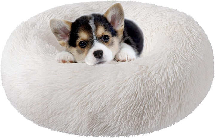 Dog Bed for Small Medium Large Dogs Cats, 20 Inch Calming Washable-Round Cozy Soft Pet Bed for Puppy and Kitten with Slip-Resistant Bottom