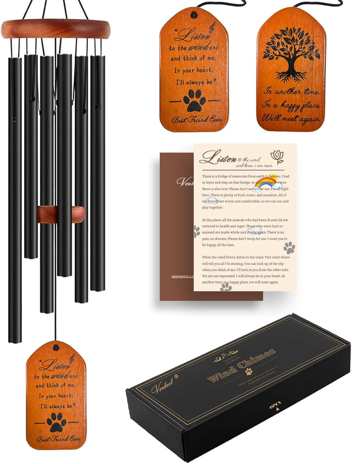 Dog Memorial Gifts, 28" Pet Memorial Wind Chimes, Loss of Dog Sympathy Gift, Pet Loss Passing Away Remembrance Bereavement Gift