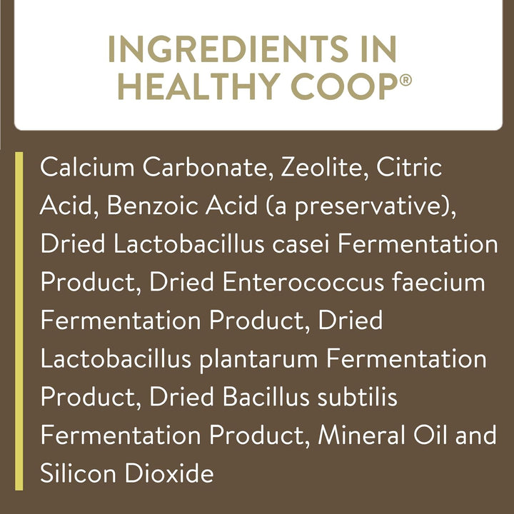 Healthy Coop, Litter Additive for Chicken Coop with Probiotic & Acidifier, Reduces Odor, Wetness & Bacteria, 12Lbs