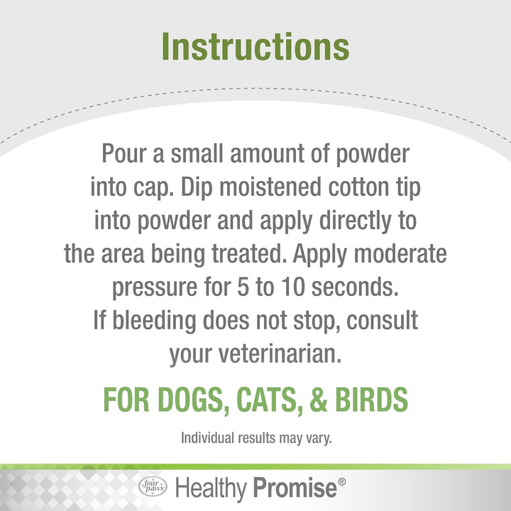Healthy Promise Quick Action Blood Stopper Styptic Powder for Dogs & Cats, 0.5 Ounces (Pack of 1)