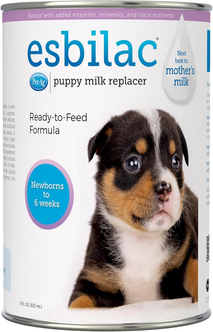 Esbilac Puppy Milk Replacer Liquid - 11 Oz - Ready-To-Feed Puppy Formula with Vitamins for Puppies Newborn to Six Weeks Old - Easy to Digest