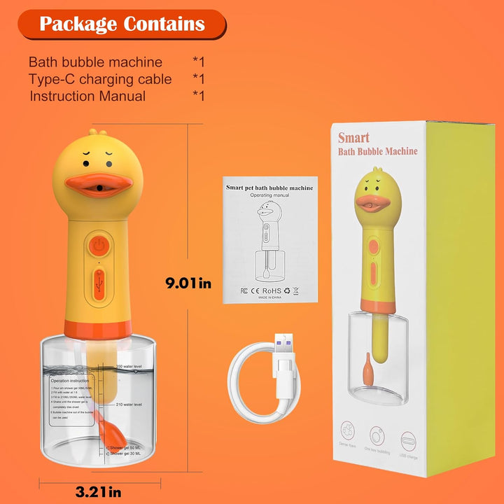 Electric Foaming Shampoo Dispenser for Dog and Cat Bathing, Rechargeable Soap Dispenser for Pet Bathing, Bathroom, Kitchen Sink, Toilet Cleaning