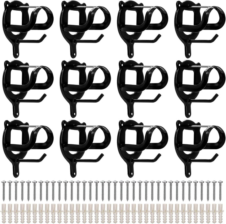 12 Counts Horse Bridle Rack, Metal Bridle Hooks Bracket, Bridle Holder Wall Mount with Tubes and Screw, Horse Tack Harness Storage Halter Hanger for Tack Room Horse Barn Supplies