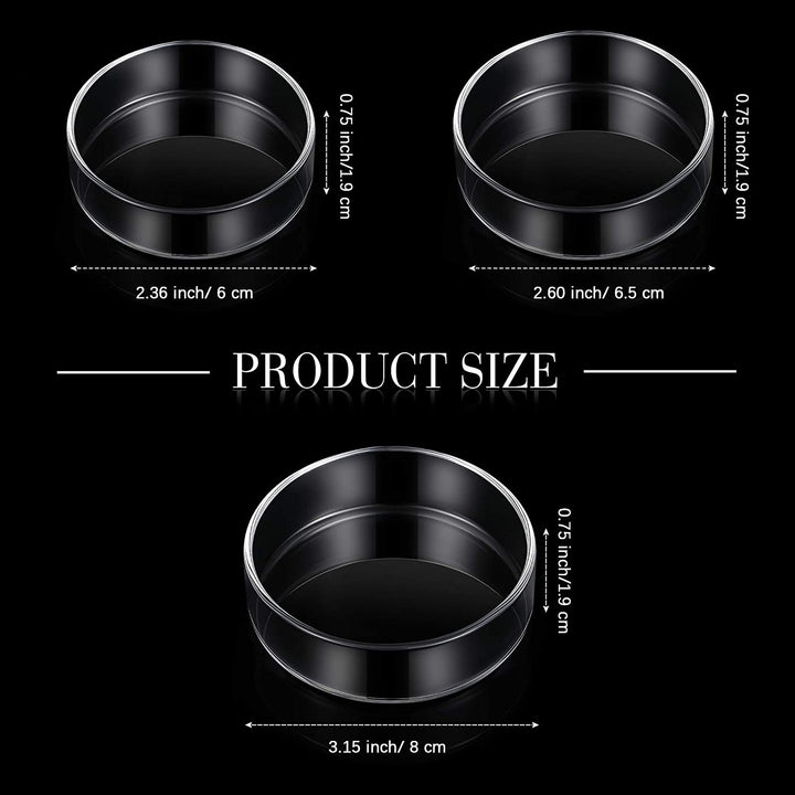 3 Pieces Aquarium Shrimp Feeding Dish Clear Glass Fish Tank Feeding Bowl Food Bowl Freshwater Tray Feeder, 60Mm, 65Mm, 80Mm