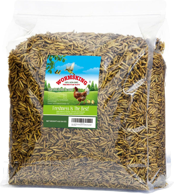 5LB Dried Black Soldier Fly Larvae, More Calcium than Dried Mealworms, High Protein Chicken Feed,Duck Food, BSFL, Duck Treats