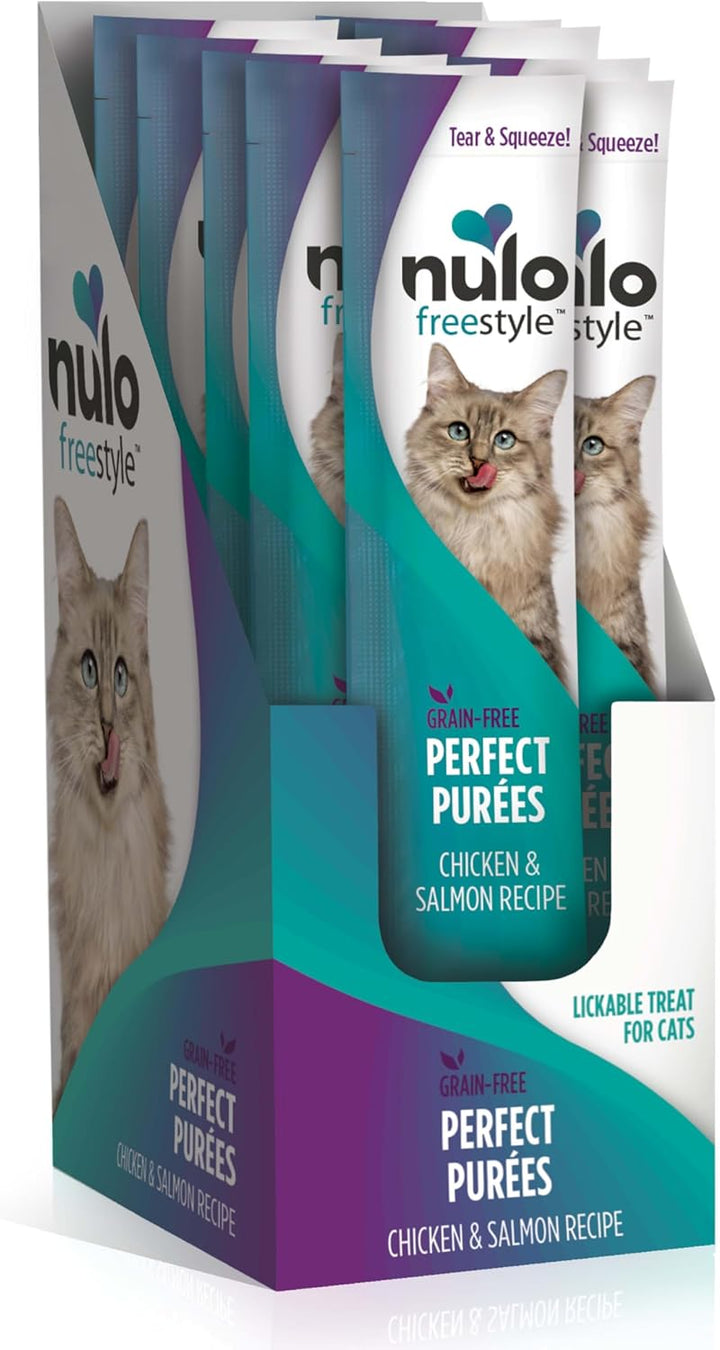 Freestyle Grain-Free Perfect Purees Premium Wet Cat Treats, Squeezable Meal Topper for Felines, High Moisture Content to Support Hydration, 0.5 Ounces in Each Lickable Wet Cat Treat Pouch