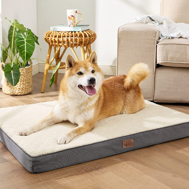 Dog Beds Large Sized Dog - Comfy Flat Pet Beds with Removable Washable Cover, Orthopedic Egg Crate Foam Puppy Mat, Suitable for Pet up to 65 Lbs