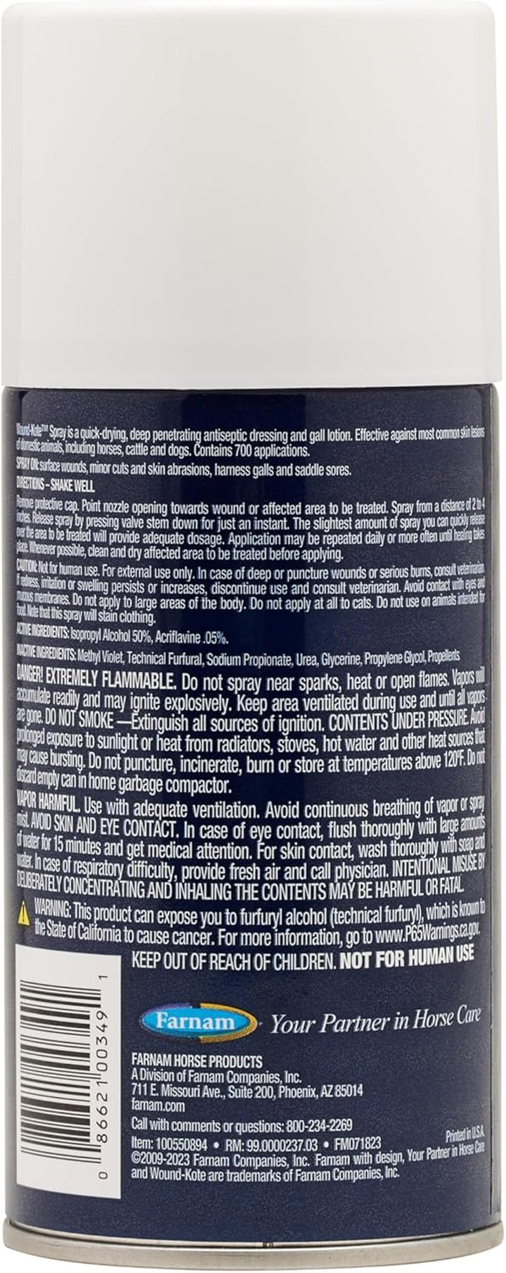 Wound-Kote Blue Lotion Spray Horse Wound Care for Use on Horses and Dogs, Antiseptic Properties, for Minor Wounds, Cuts and Sores, 7 Oz.