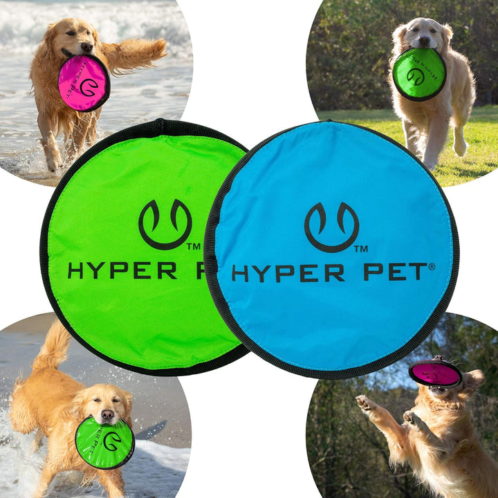 Flippy Flopper 9" Flying Disc Soft Dog Toy, Floats in Water & Safe on Teeth, for All Breeds, Pack of 2 (Colors May Vary)
