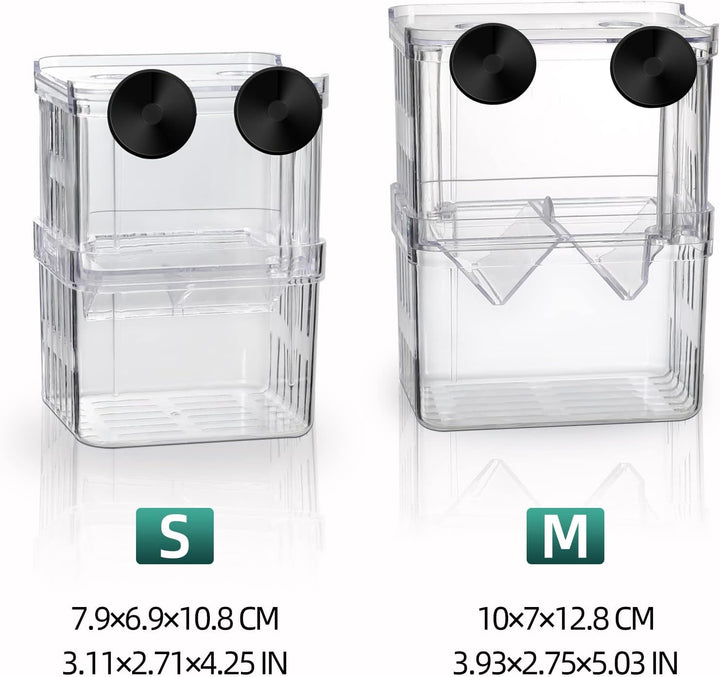 Aquarium Fish Tank Hatchery Incubator Breeding Box, Acrylic White Breeder Isolation Divider Hatching Boxes Accessory Small Baby Fishes Shrimp Clownfish Guppy