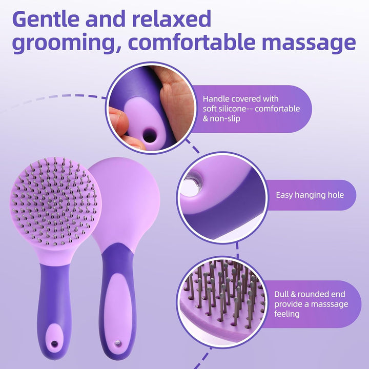 Equine Mane & Tail Combs Horse Brush Shedding Brush Grooming Tool for Horse (Purple)